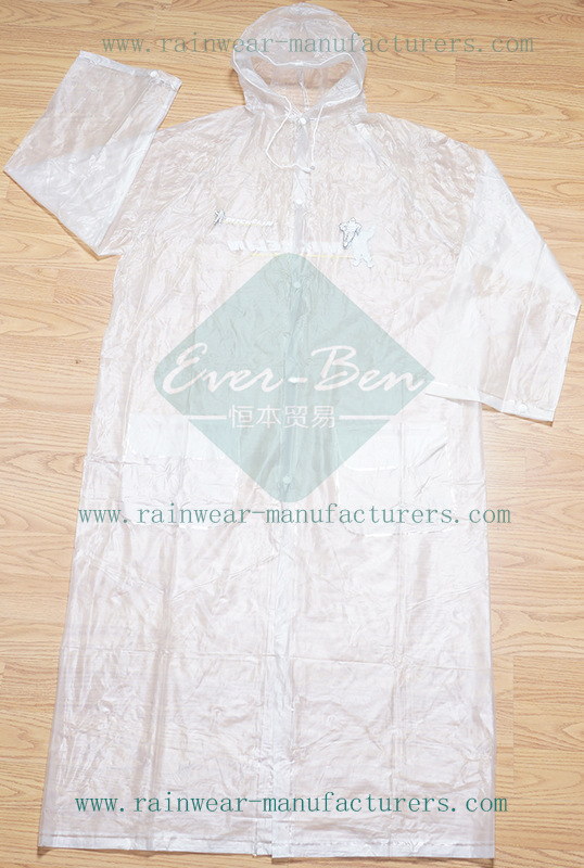 Promotional PVC Clear Rain Mac-Transparent Rain Mac-Lightweight Raincoat